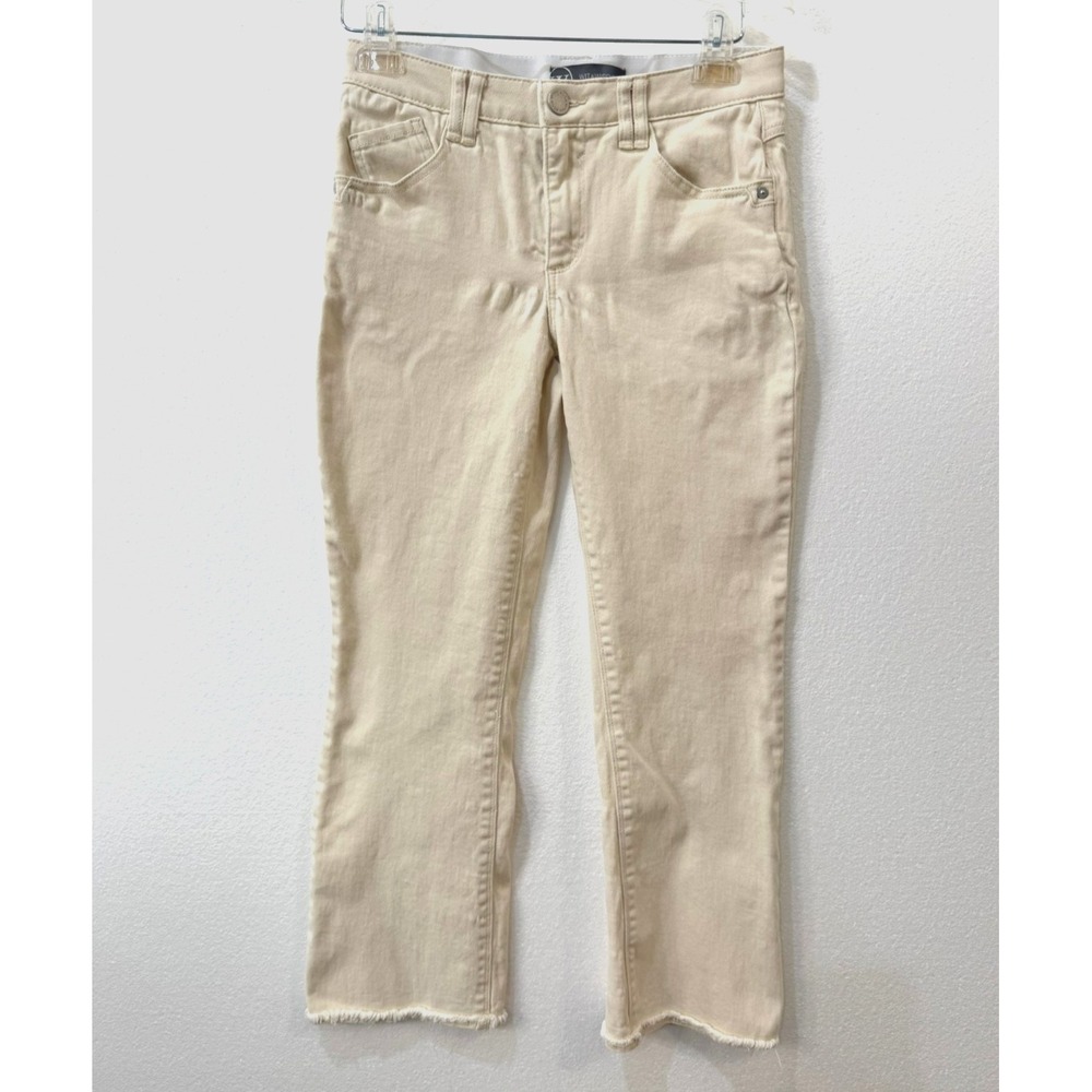 Wit & Wisdom Tatum Size 2 Off White Raw Hem Ankle Length Straight Jeans